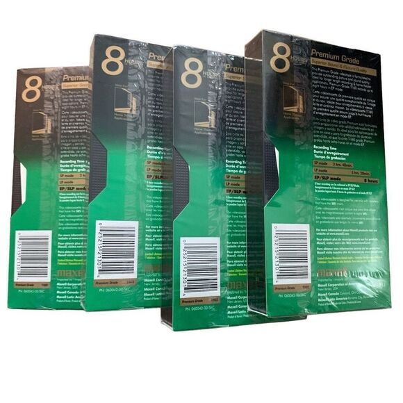4 Maxell 8 Hour Premium Grade VHS T-160 Video Tapes - Picture 3 of 5